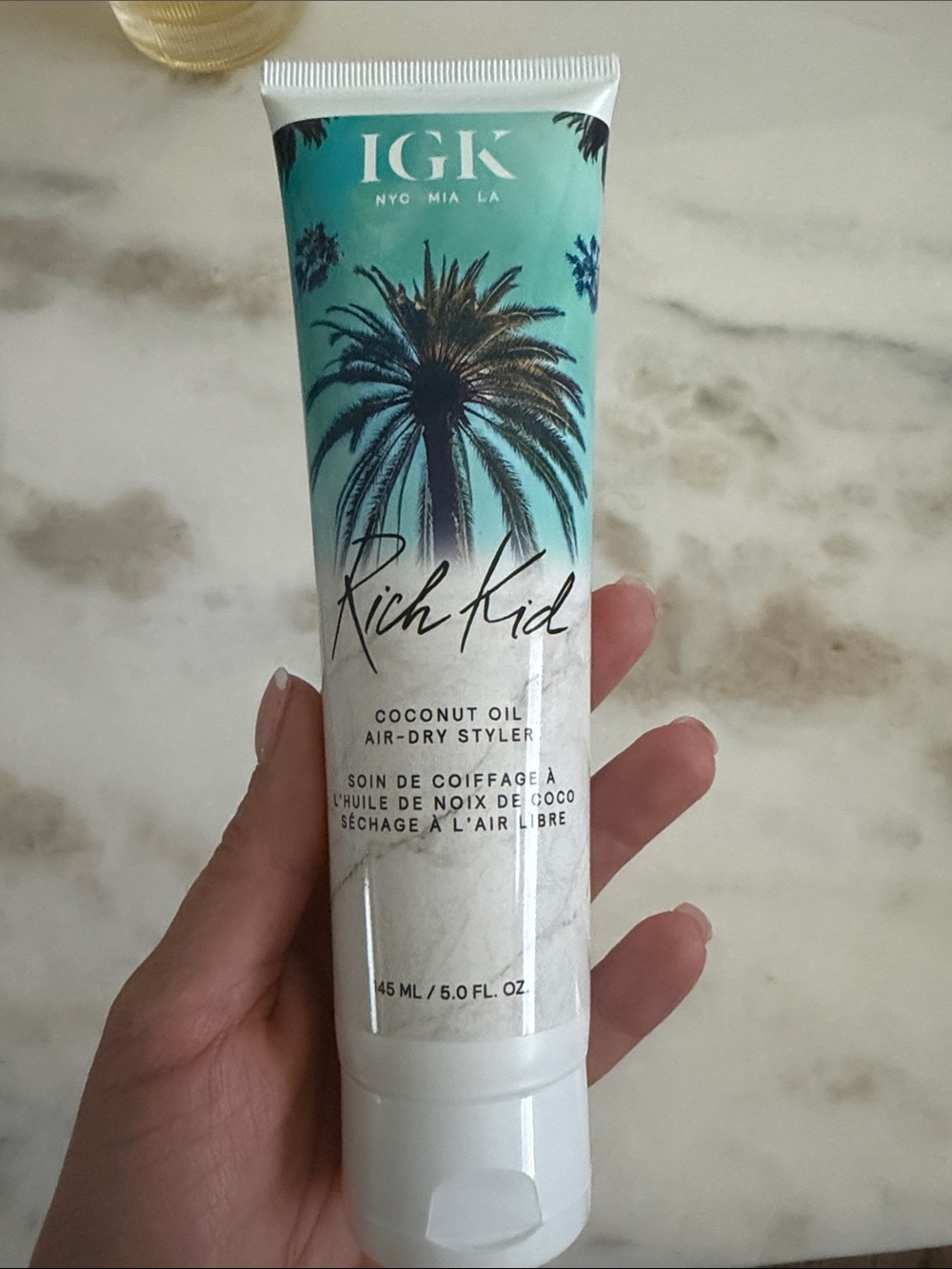 IGK Rich Kid Coconut Oil Air-Dry Styler - Teal and White